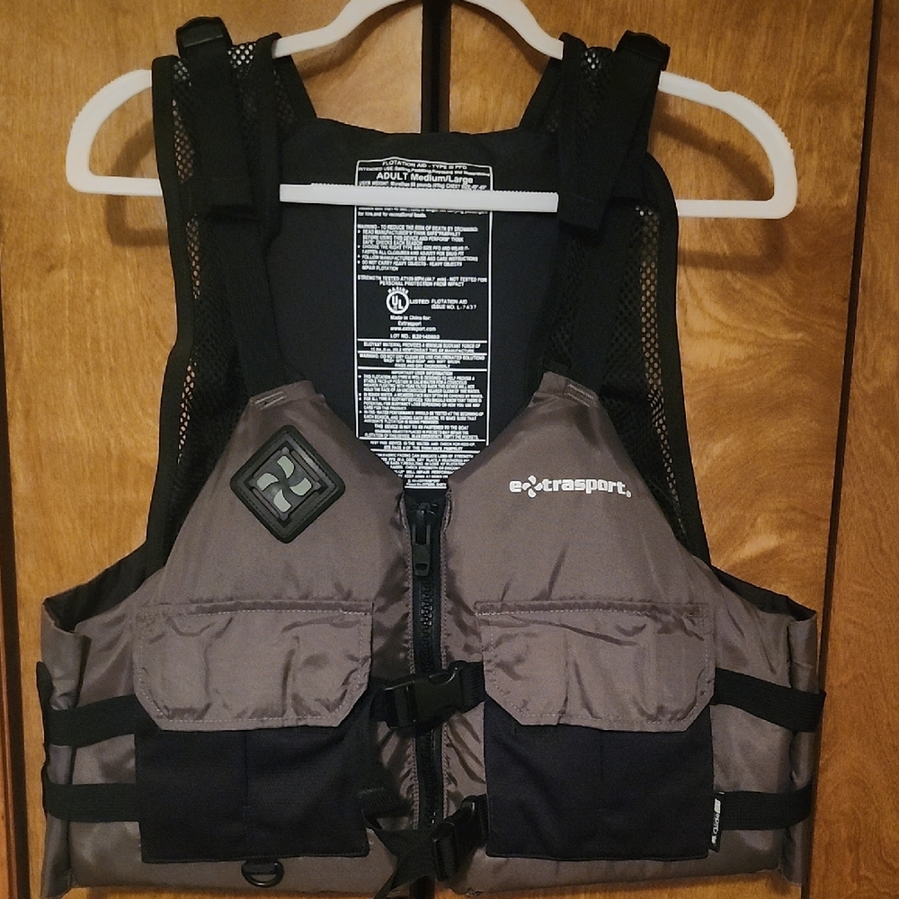 Extransport Gray and Black Life Vest